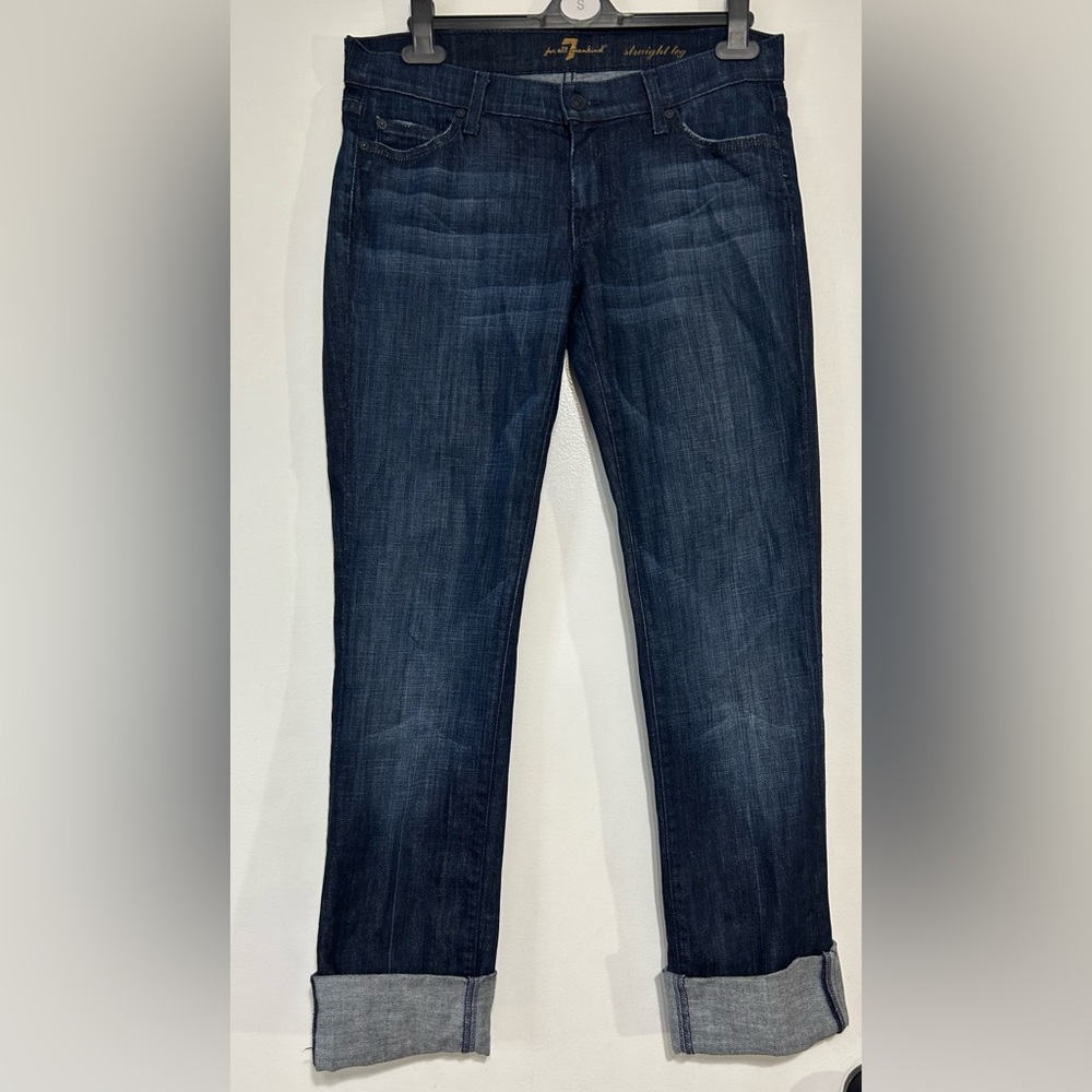 7 For All Mankind Straight Long Jeans in Sz 29